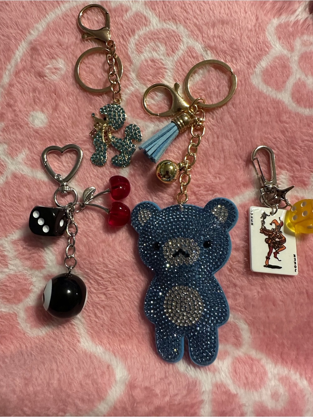 Sparkling Blue Bear Keychain Charm for Kids Accessories